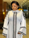 High Quality Diamond Embroidered Collar with Scarf  Robe - Dashiki African Women's Dress (08 #)