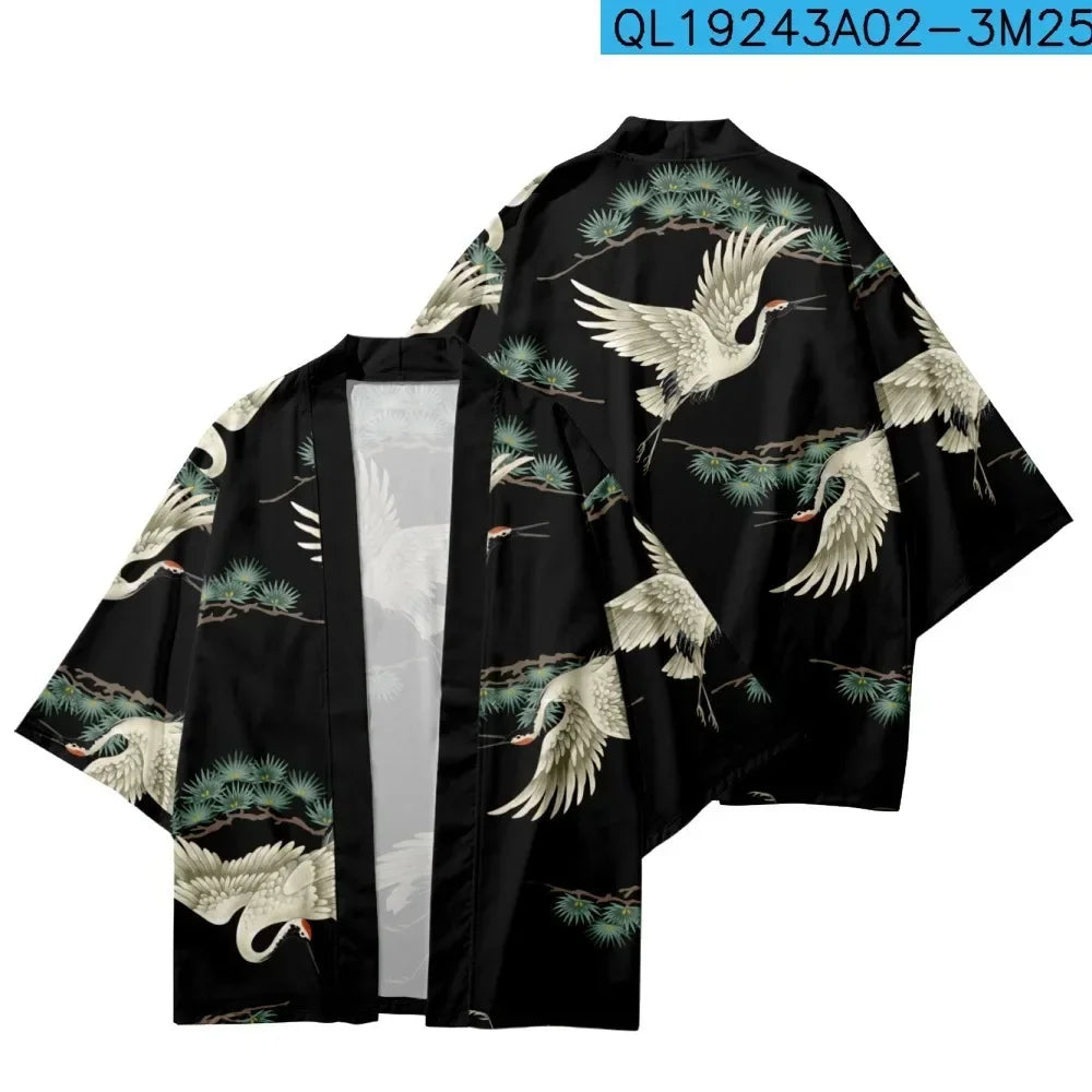 Plus Size XXS-6XL animal Print Loose Japanese Streetwear Cardigan Women Men Harajuku Haori Kimono Cosplay Top Shirts Yukata