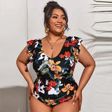 Y2K Floral Plus Size Bikini Women Leopard Printed Swimwears Sexy Fashion Beachwear High Waist Female Swimsuit Spring Summer