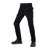 Classic Mens Motorcycle Jeans Outdoor Riding Pants With Protective Gear Moto Jeans Knee Pads Removable Motorbike Trousers