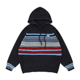 Man Clothes Aesthetic Pullovers Knitted Sweaters for Men Icon Hoodies Torn with Holes Striped Red Sweat-shirt Fashion 2023 Meme