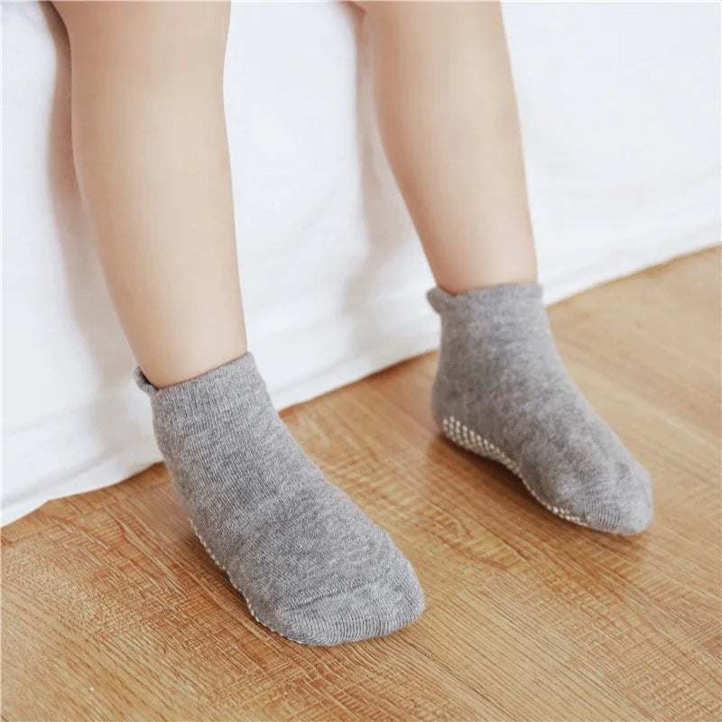 6 Pairs/lot Toddler Baby Socks Cotton Solid Color Warm Kids Leg Warmers Kids Girls Boys Toddler Soft Anti-slip Sock