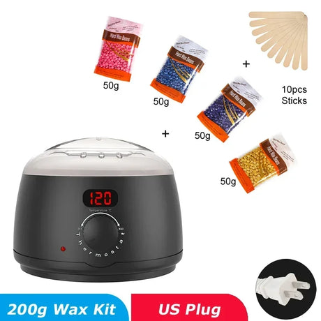 Hair Removal Wax Heater Machine with Digital Display Screen Depilatory Hard Wax Melt Warmer Paraffin Waxing Beans Epilator