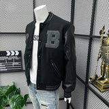 American High Street Thick Baseball Jacket for Men Winter Patchwork Letter Embroidered PU Leather Sleeves Varsity Coat Unisex