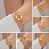 Stainless Steel Bracelets Fashion Trend Multilayer Chain Elephant Smiley Infinity Symbol Round Bracelet For Women Jewelry Gifts