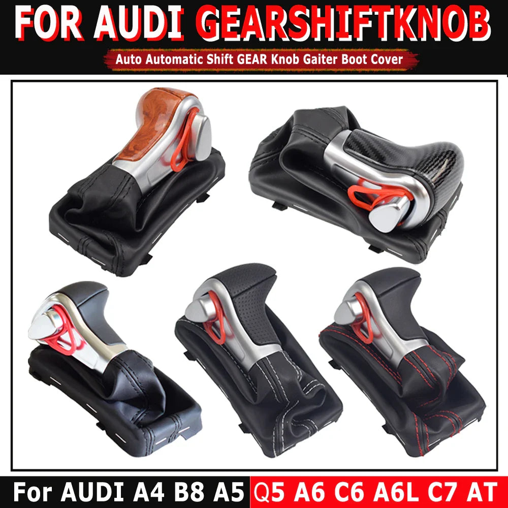 For Audi A4 B8 A5 Q5 2009 2010 2011 2012-2014 Car Automatic Shift Lever Gear shift knob Gaiter Boot Leather Cover