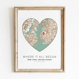 Custom Personalized Valentines Day Gift For Him Wedding City Map Wall Art Prints Canvas Painting Poster Pictures Living Room