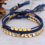 3pcs/set Tibetan Buddhist Braided Handmade Copper Beads Bracelet Lucky Rope Bracelet Bangles Women Thread Set Bracelets