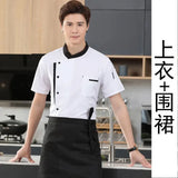 Restaurant Chef Jacket Top Long short Sleeve Hotel Cafe Kitchen Work Wear Bakery Cooking Tops Fast Food Chef Uniform for men