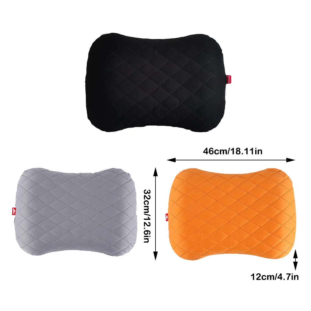 Inflatable Pillow Travel Trip Nap Device Neck Air Pillows Car Head Rest Fixed Strap Case Relaxing Tool Recliner