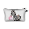 Animal Print Cosmetic Bag Women Makeup Bag Kawaii Koala/Elephant/Elk Toiletry Canvas Travel Organizer Zipper Pouch Handbag Purse