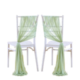 24 Pcs 17x250cm Green Chiffon Chair Sashes 12 Set Sash Wedding Chair Covers Ribbon Wedding Party Aisle Chair Decor