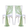 24 Pcs 17x250cm Green Chiffon Chair Sashes 12 Set Sash Wedding Chair Covers Ribbon Wedding Party Aisle Chair Decor