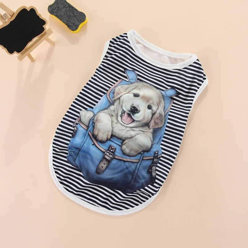 Pet Cat Costume Small Dog Cat Clothes Cute Puppy Cat Kitten T-shirt Summer Vest Shirt Apparel For Spring And Summer Dog Vests