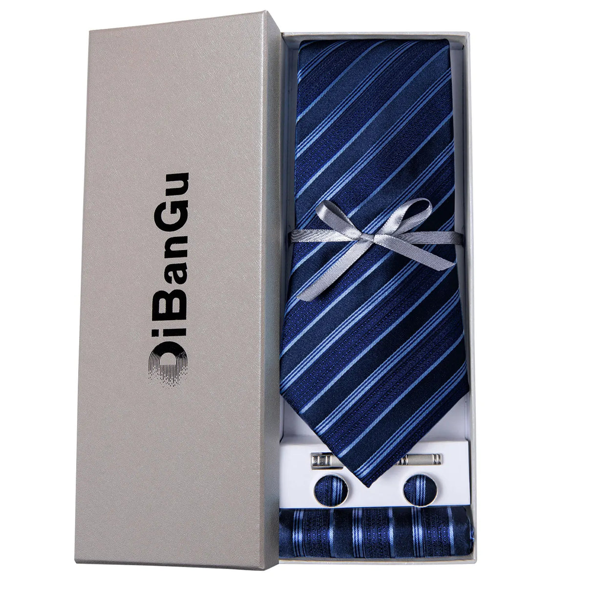 Ties for Men Gift Box Silk Jacquard Necktie Pocket Square Clip Cufflinks Business Wedding Anniversary Accessories Gift Men