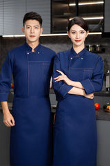 grey Chef uniform Long Sleeve chef jacket Cook Coat Chef T-shirt Baker Work Uniform Waiter Restaurant Hotel Clothes women Logo