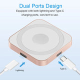 15W Magnetic Charger Adapter Charging Station USB-C Power Fast Charger 8PIN+Type-C for Apple Watch 9 8 7 for iPhone 14 15 Pro