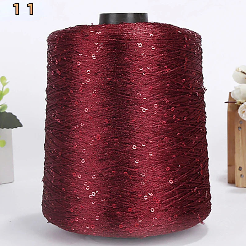 500G Glitter FancyYarn Sequin  Hand Crochet Thread Knitting Clothes Needleworkyarn With Sequins Knitting Yarn Needlework Sequins