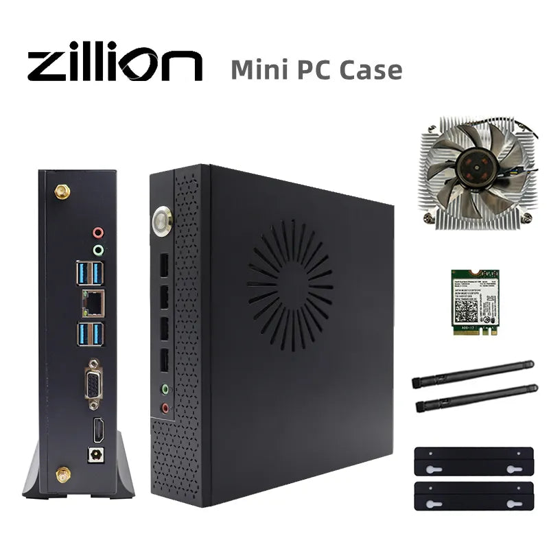 Mini ITX Chassis Portable Desktop Computer Case Gaming PC Components Shell With CPU Cooling Fan Wifi Module And Antenna DIY