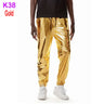 Mens Shiny Silver Metallic Jogger Sweatpants Hip Hop Wet Look Trousers Men Club Party Festival Prom Streetwear Pantalones Hombre