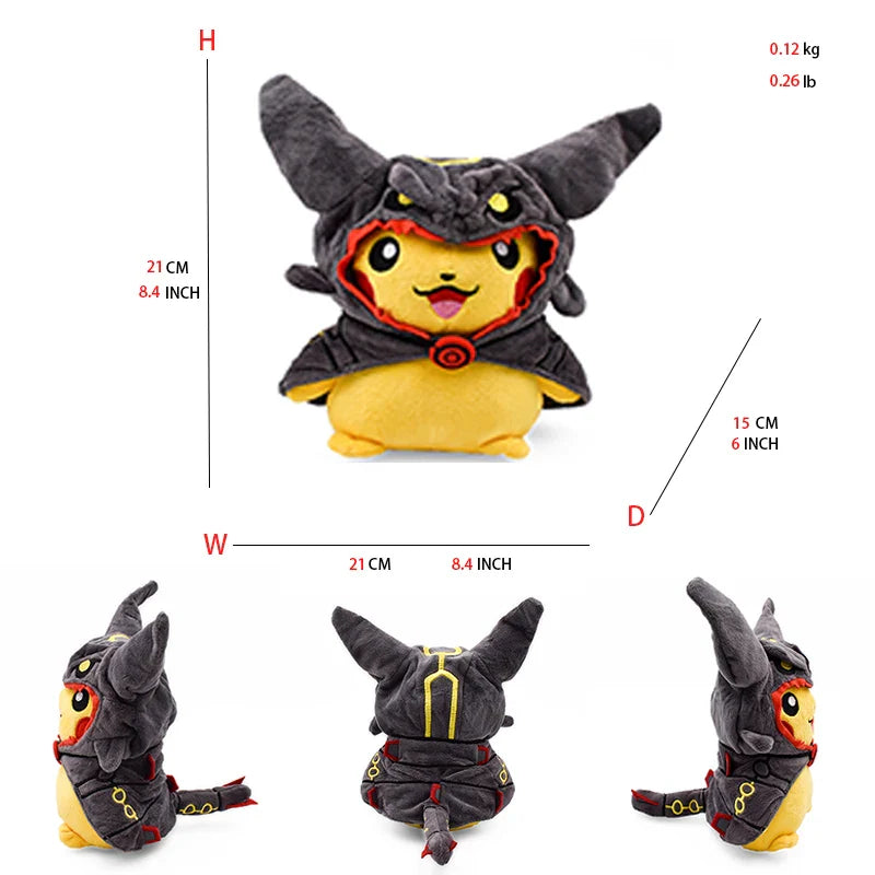 Pokemon Pikachu Cosplay Toys Charizard Snorlax Garchomp Tyranitar Hydreigon Anime Stuffed Plush Cartoon Peluche Dolls