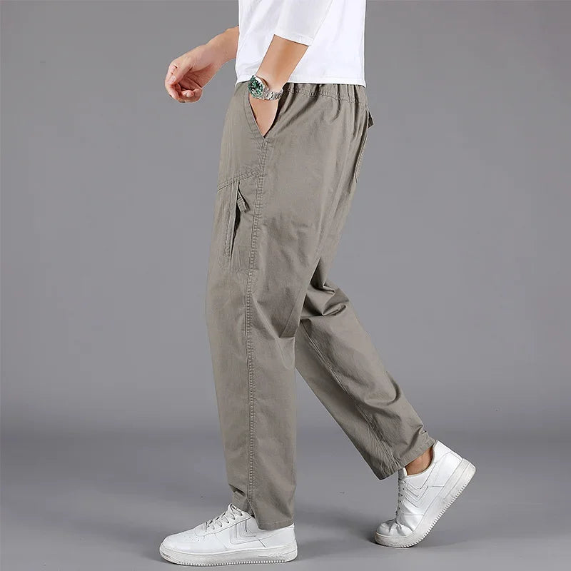 Middle Aged Men's Loose and Comfortable Pure Cotton, New Fashion and Versatile in Spring and Summer