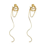 1PC Korea Luxury Long Tassel Single Clip Earrings Woman Fashion Jewelry Non Piercing Fake Cartilage Ear Cuffs For Women Girl New