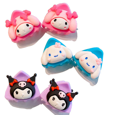 Sanrio Hello Kitty Plush Hairclip Kuromi Hairpins Women Cute Cartoon Hair Claws Girl Kawaii Cinnamoroll Hair Accessory Kids Gift