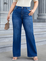 Plus Size Wide Leg Jeans for Women High Waist Baggy Women Jeans High Stretchy Straight Women Jeans Denim Pants Straight Loose