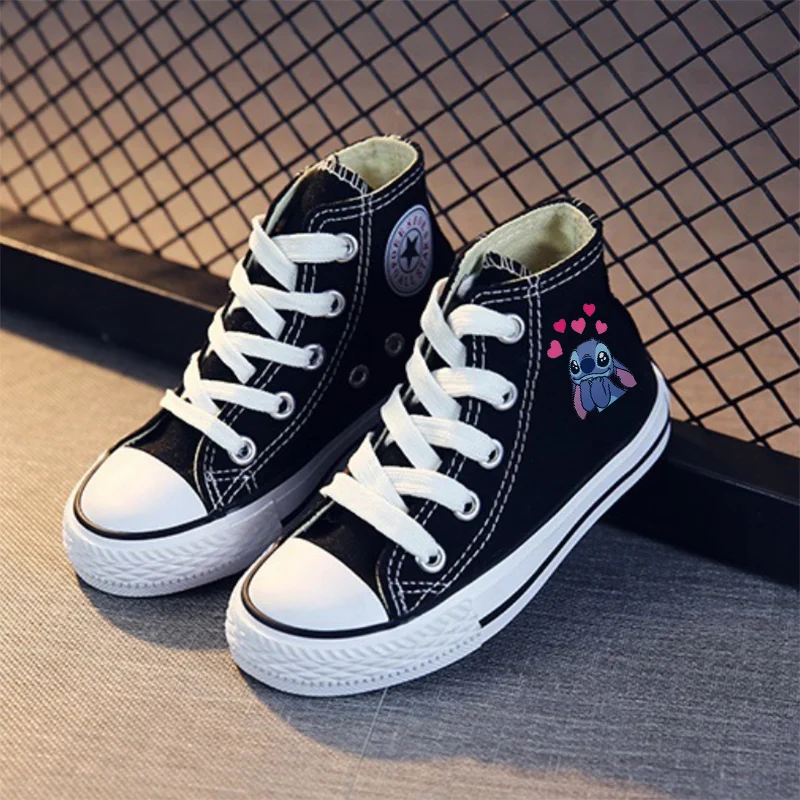 Girl Kids Boys Kids Canvas Shoes Casual sneakers  Cartoon Lilo Stitch Sport Shoes Children Fashion Print Shoes Boys Tennis x010