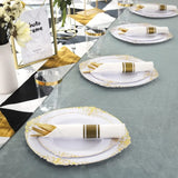 350PCS Gold Disposable Dinnerware Set for 50 Guests, 150 Gold Plastic Silverware, 50Cups, Napkins