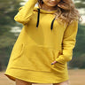 Jocoo Jolee Casual Loose Solid Women Hoodies Long Style Sweatshirt Casual Pocket PLUS SIZE Hoodie kpop Hoody Dress Pullover