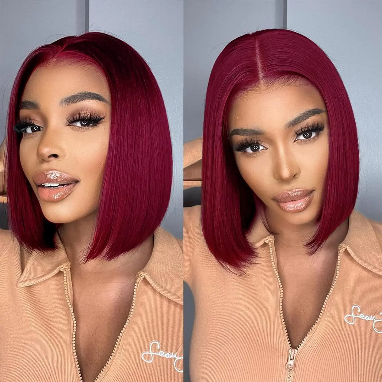 99J Straight Bob Wigs Lace Front Human Hair Wigs 13x4 Lace Frontal Human Hair Wig Burgundy Straight Short Human Hair Bob Wigs