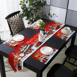 Christmas Snowman Santa Claus Table Runner Not Included Table Pad Wedding Party Tablecloth Home Decor Accessories Table Runner