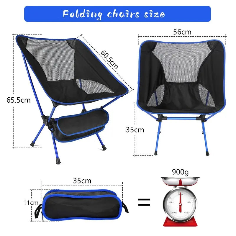 Travel Ultralight Folding Chair Superhard High Load Outdoor Camping Chair Portable Beach Hiking Picnic Seat Fishing Tool