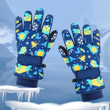 Children Winter Ski Gloves Waterproof Thicken Mittens Snow Snowboard Kids Glove for Boys Girls Keep Finger Warmer 4-6 Years Old