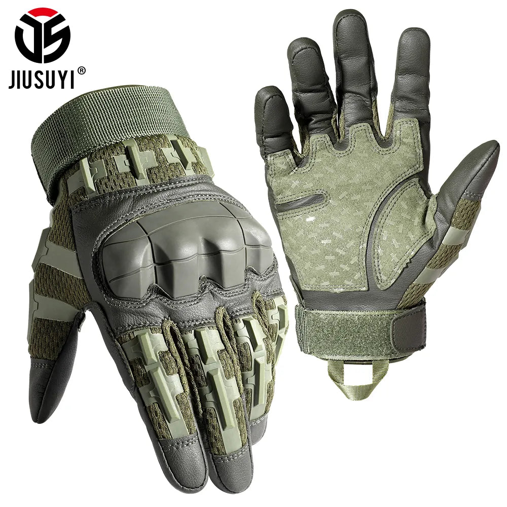 Tactical Full Finger Gloves Touch Screen Army Military PU Leather Combat Shooting Hunting Airsoft Work Protective Gear Men Women