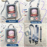 Y2K Cute Clear ItaBag Women's Lolita Backpack Kawaii Girl Shoulder Bag DIY Display Transparent Pocket Japanese Doll Tote Handbag