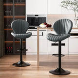 Bar Stools Set of 2 Modern Swivel Bar Chairs, Barstools Counter Height with High Backrest, Easy 3-5 Minute Assembly