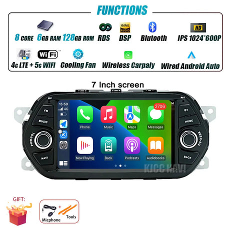 7 inch Screen For FIAT TIPO EGEA 2015 2016 2017 Android 13 Car Intelligent System Radio Multimedia Player Navigation GPS 4G WIFI