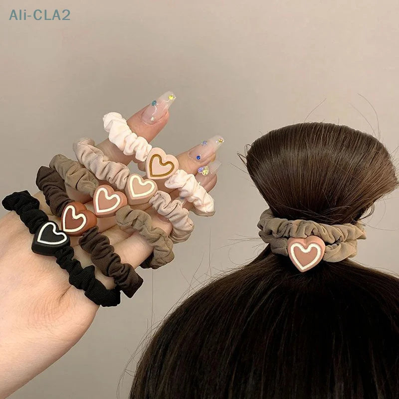 1PC New Korean Style Love Hair Ties Cute Big Ear Rabbit Head Rope Women High Elastic Hair Accessories Girl Daily Decoration