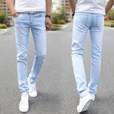 Men's Slim Little Feet Elastic Baggy Jeans Korean Fashion Streetwear Cargo Denim Pants Men Clothing