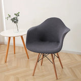 Shell Curved Chair Cover Washable Removable Armless Chair Slipcover Solid Color Stretch Seat Case for Dining Room Banquet Home