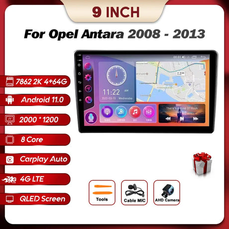 QSZN For Opel Antara 2008-2013 Car Player Stereo Radio Multimedia Navigation Carplay Intelligent System Bluetooth Android 13