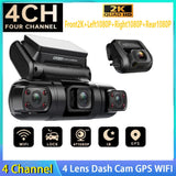 Mini Hidden Dash Cam 4 Lens 360° Full HD For Car DVR Auto Video Recorder Night Vision WiFi GPS 24H Parking Monitor Support 256G