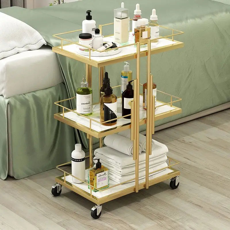 Beauty Cart Beauty Salon Special Storage Rack Light Luxury Nail Eyelash Trolley Hair Dyeing Tool Cart Kitchen Islands Trolleys