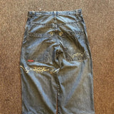 JNCO Jeans Y2K Mens Streetwear Harajuku Hip Hop Retro Skull Embroidered Baggy Jeans New Gothic High Waist Wide Leg Trousers