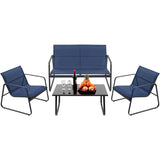 PAIQIAN 4-Pieces Patio Furniture Set Patio Furniture Outdoor Furniture Modern Conversation Set Bistro Set with Loveseat and Coff