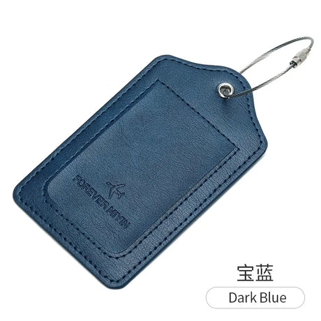 PU leather luggage tag With Anti Loss Wire Rope Loop Small And Versatile Unisex Luggage Tag Suitable For Luggage And Travel Bags