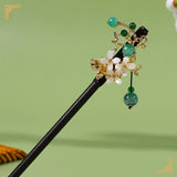 Chinese Hanfu Hair Stick Forks For Women Flower Tassel Hairpin Chopsticks Fairy Pearl Crystal Headpiece Girls Party Hair Jewelry